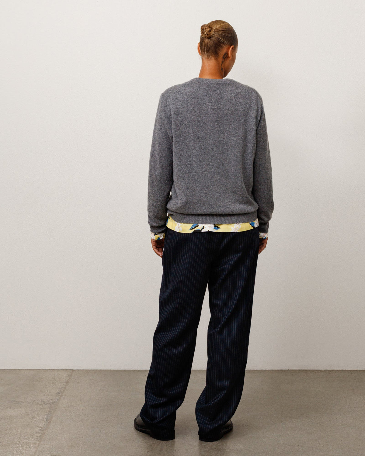 Beach Pant Dress Wool Unisex Regular In Navy Pinstripe