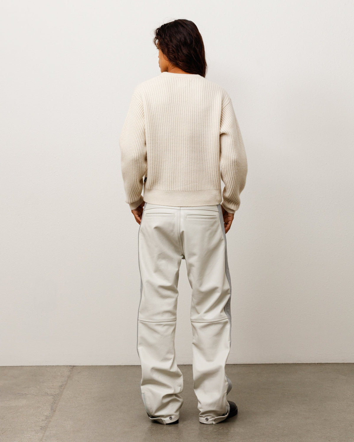 Leather Moto Pants Unisex Regular In Bone