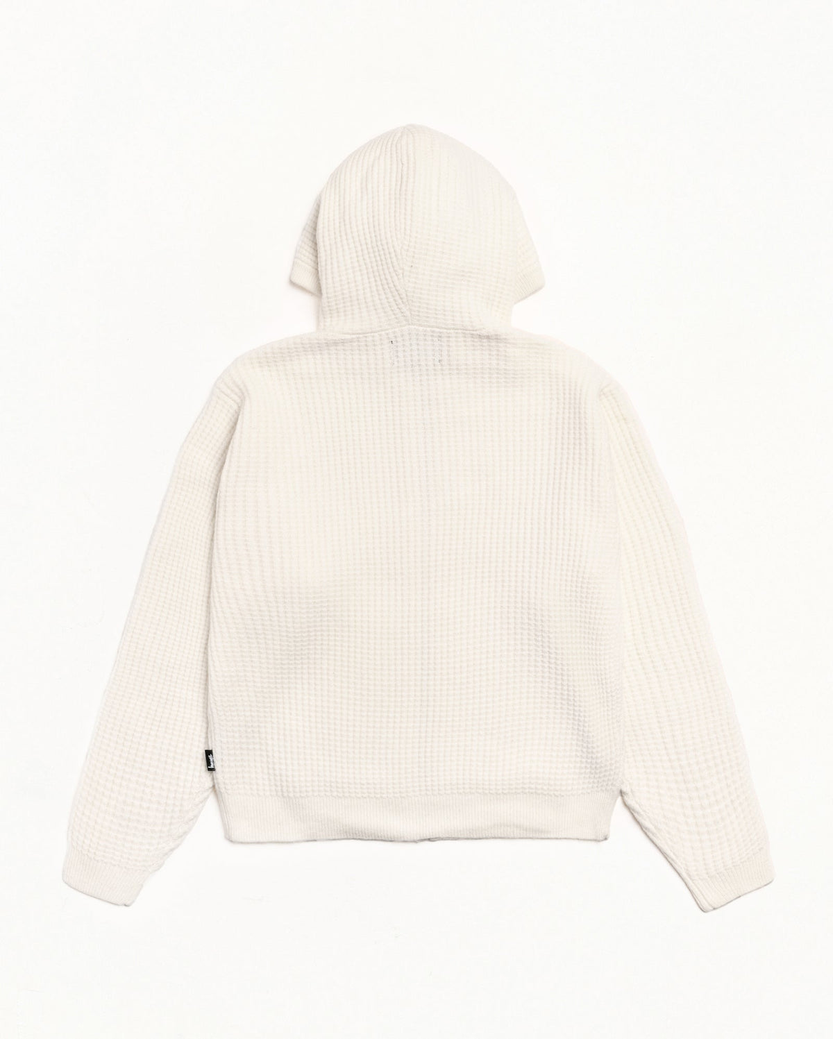 Waffle Cashmere Zip Hood Mens Long Sleeve In Ivory