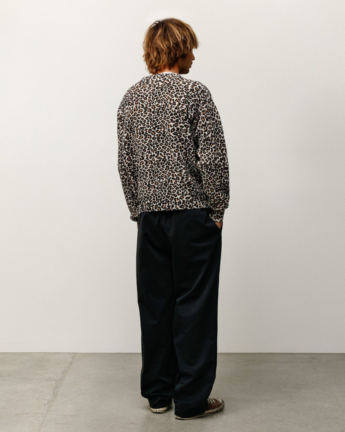 Leopard Sweater Mens Long Sleeve In Leopard