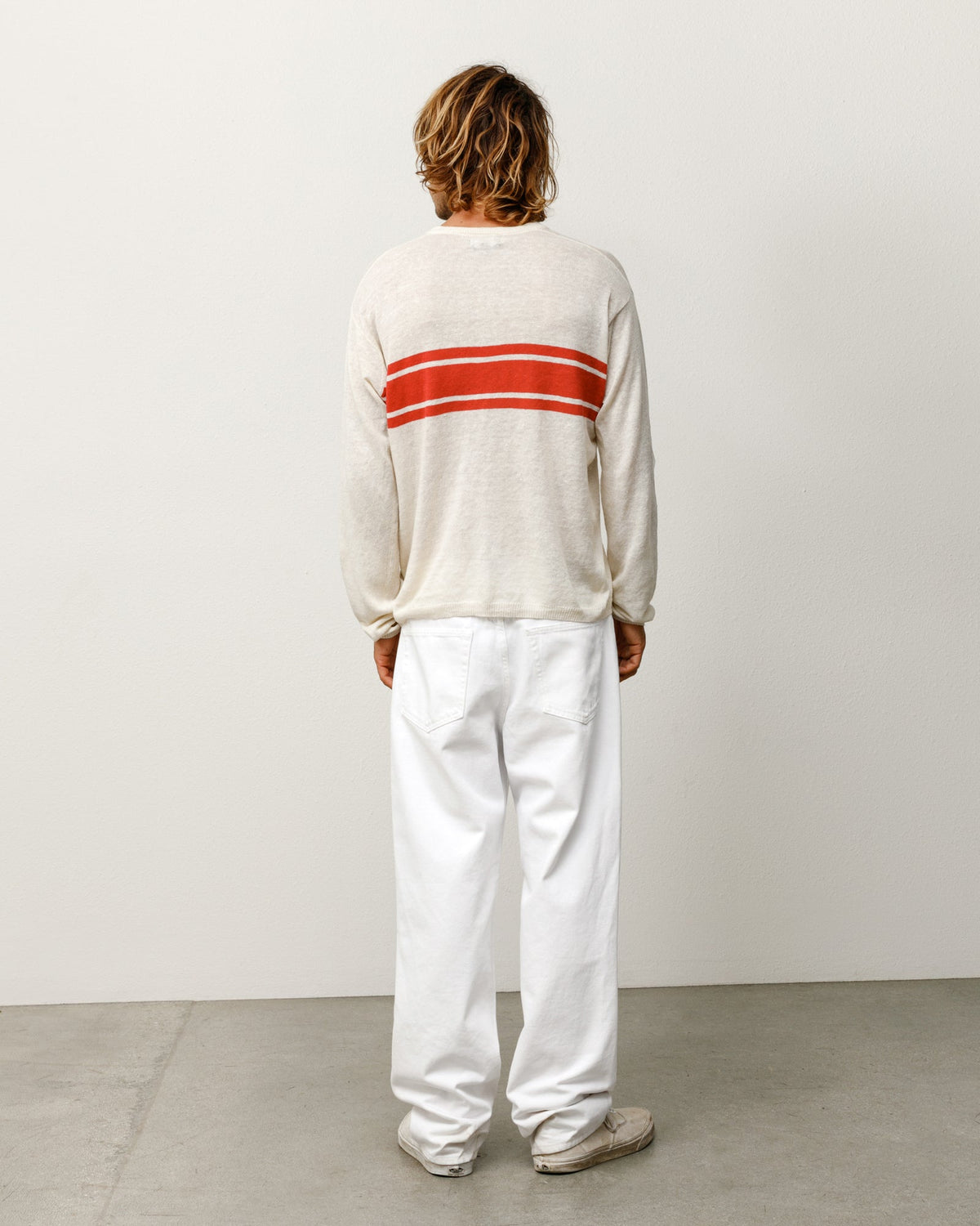 Stüssy Lightweight Striped Sweater in the color Bone