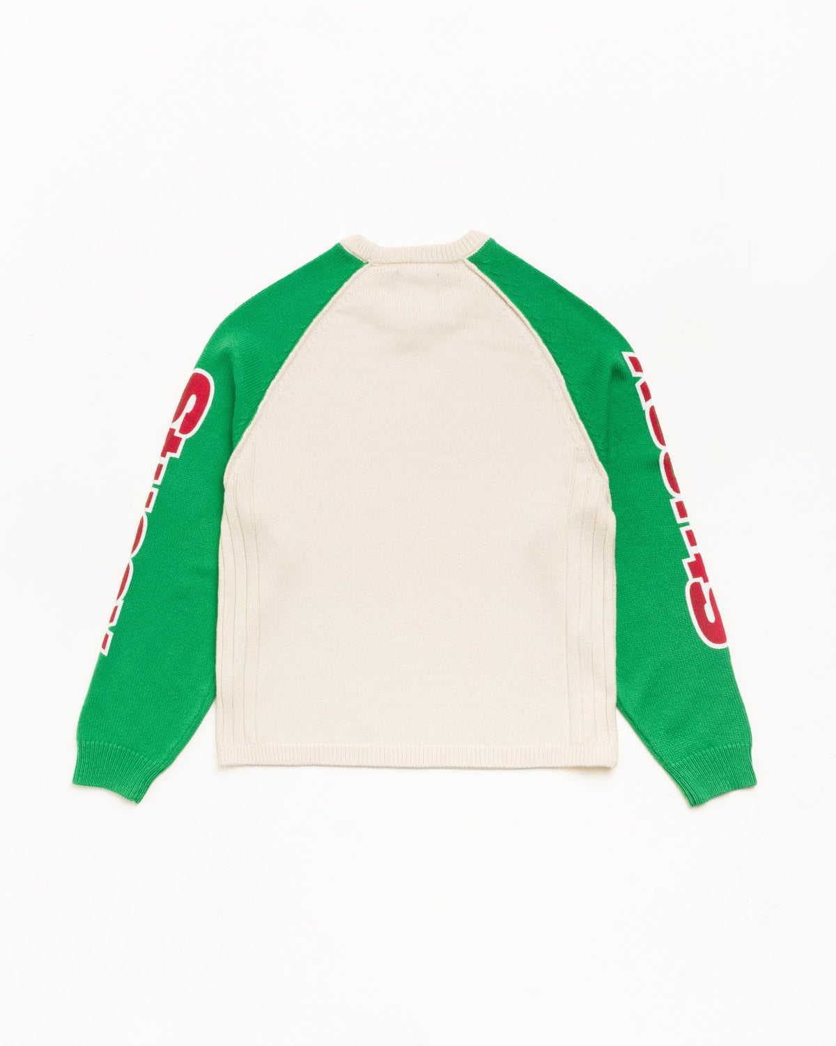 Two Tone Raglan Sweater Unisex Long Sleeve In Natural