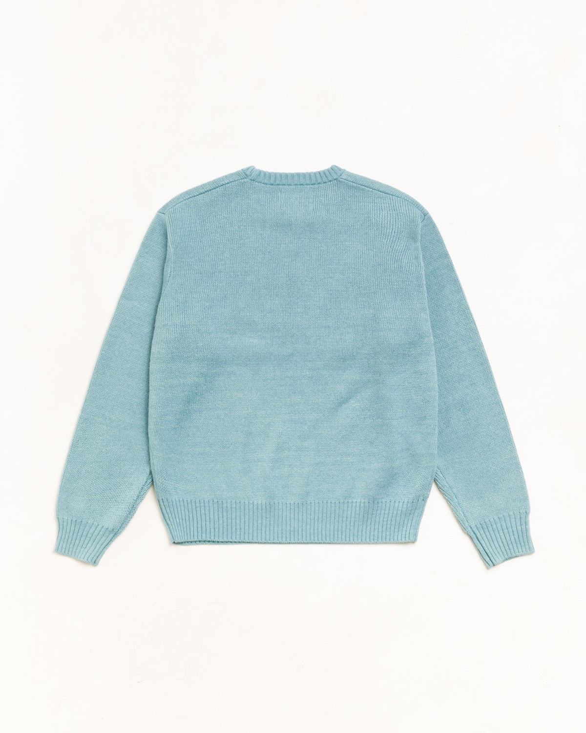 Striped Hibiscus Sweater Unisex Long Sleeve In Dusty Blue