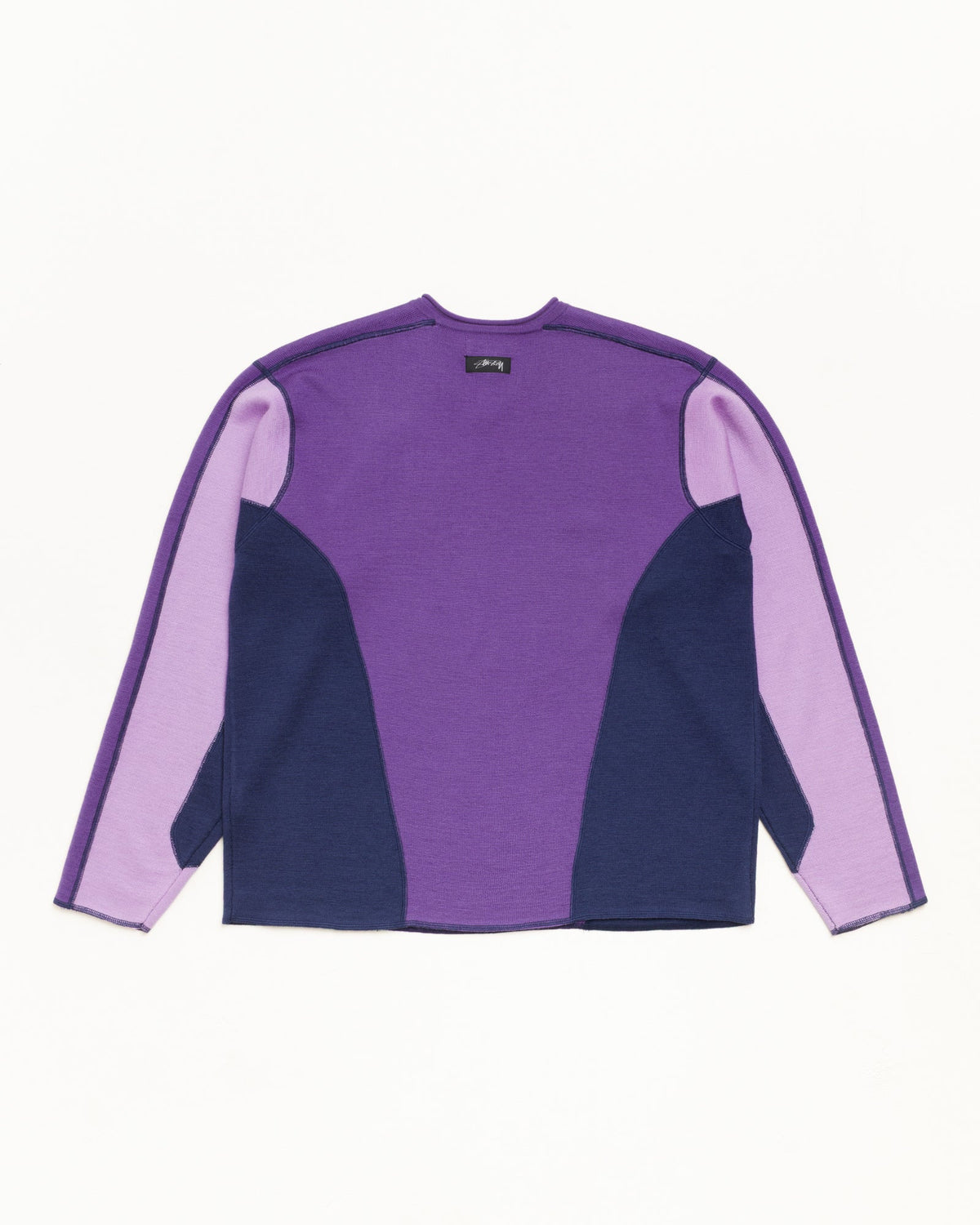 Wave Knit Sweater Unisex Long Sleeve In Lavender