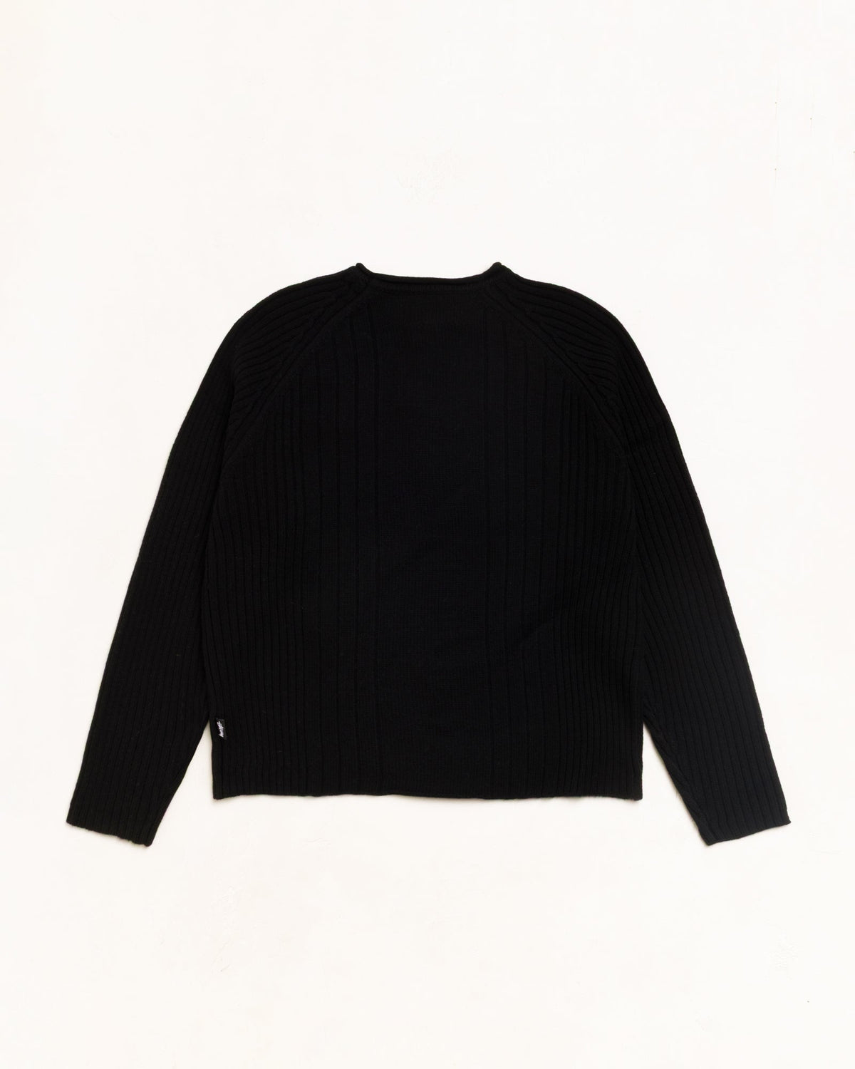 Merino Roll Neck Sweater Unisex Long Sleeve In Black