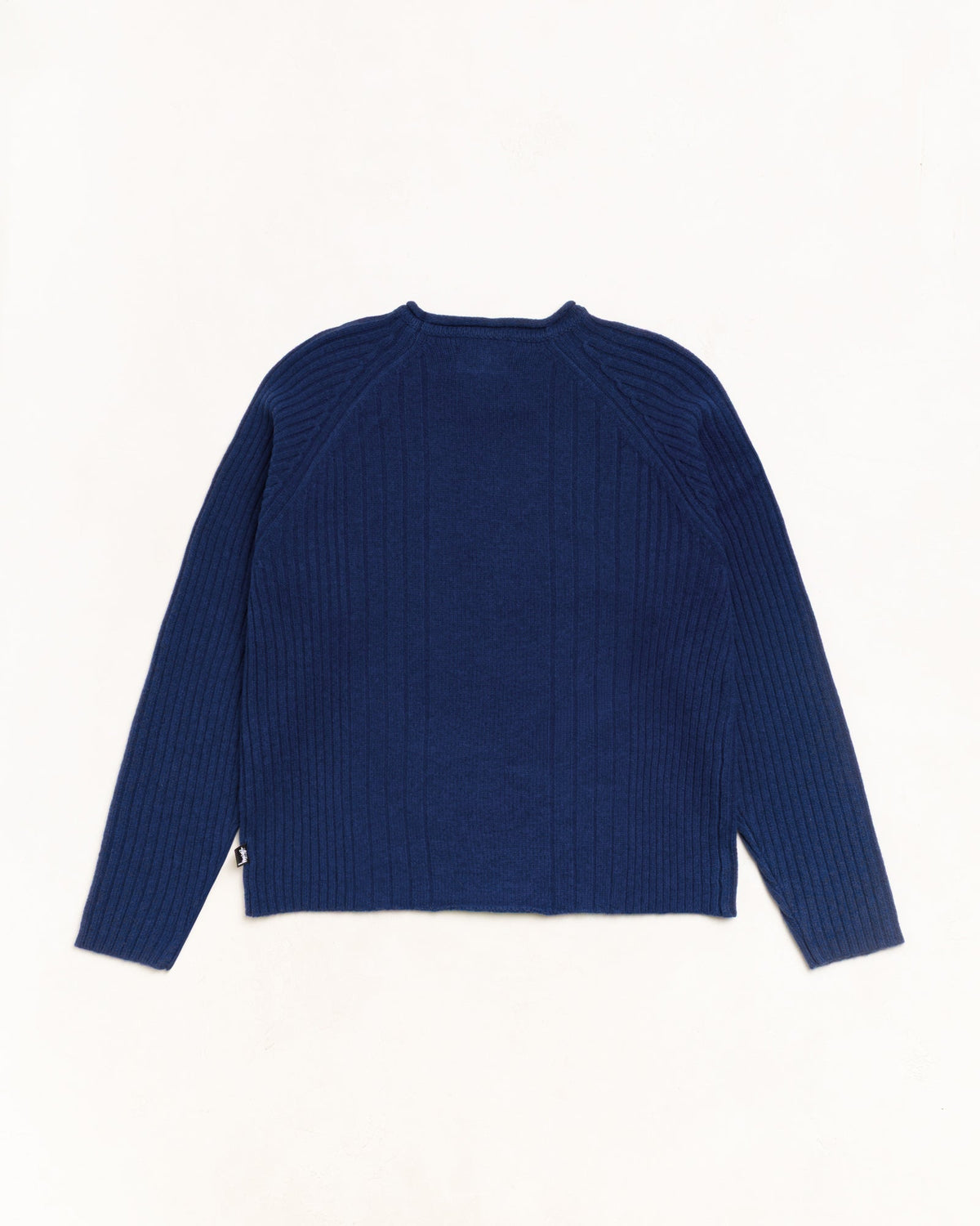 Merino Roll Neck Sweater Unisex Long Sleeve In Blue