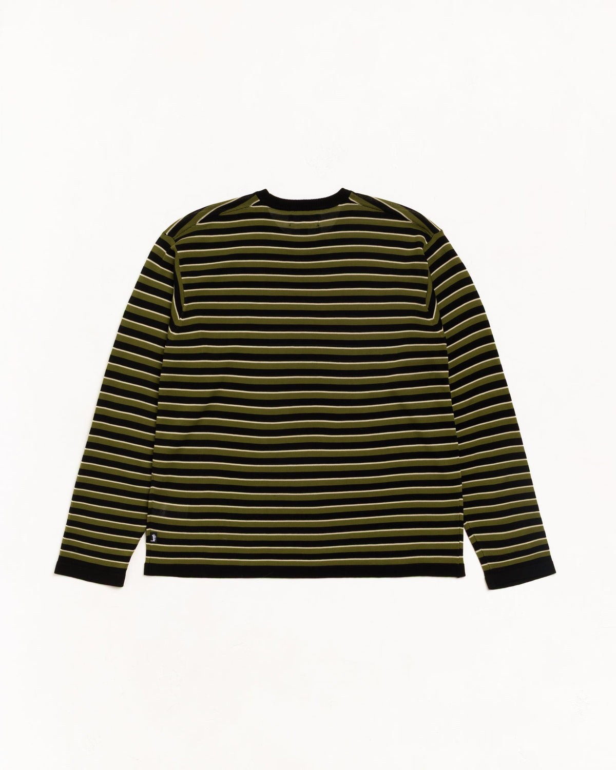 Lightweight Stripe Sweater Unisex Long Sleeve In Black