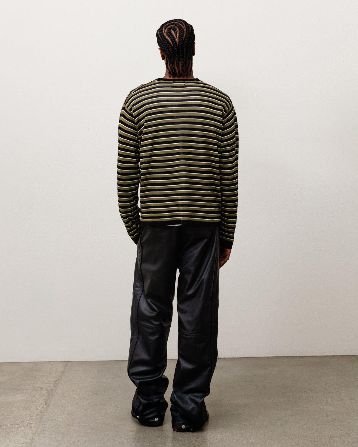 Lightweight Stripe Sweater Unisex Long Sleeve In Black
