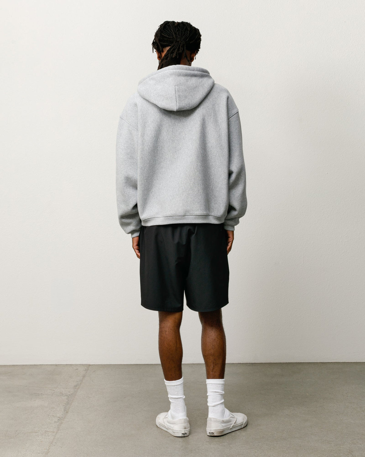 Varsity Zip Hood Unisex Long Sleeve In Grey Heather