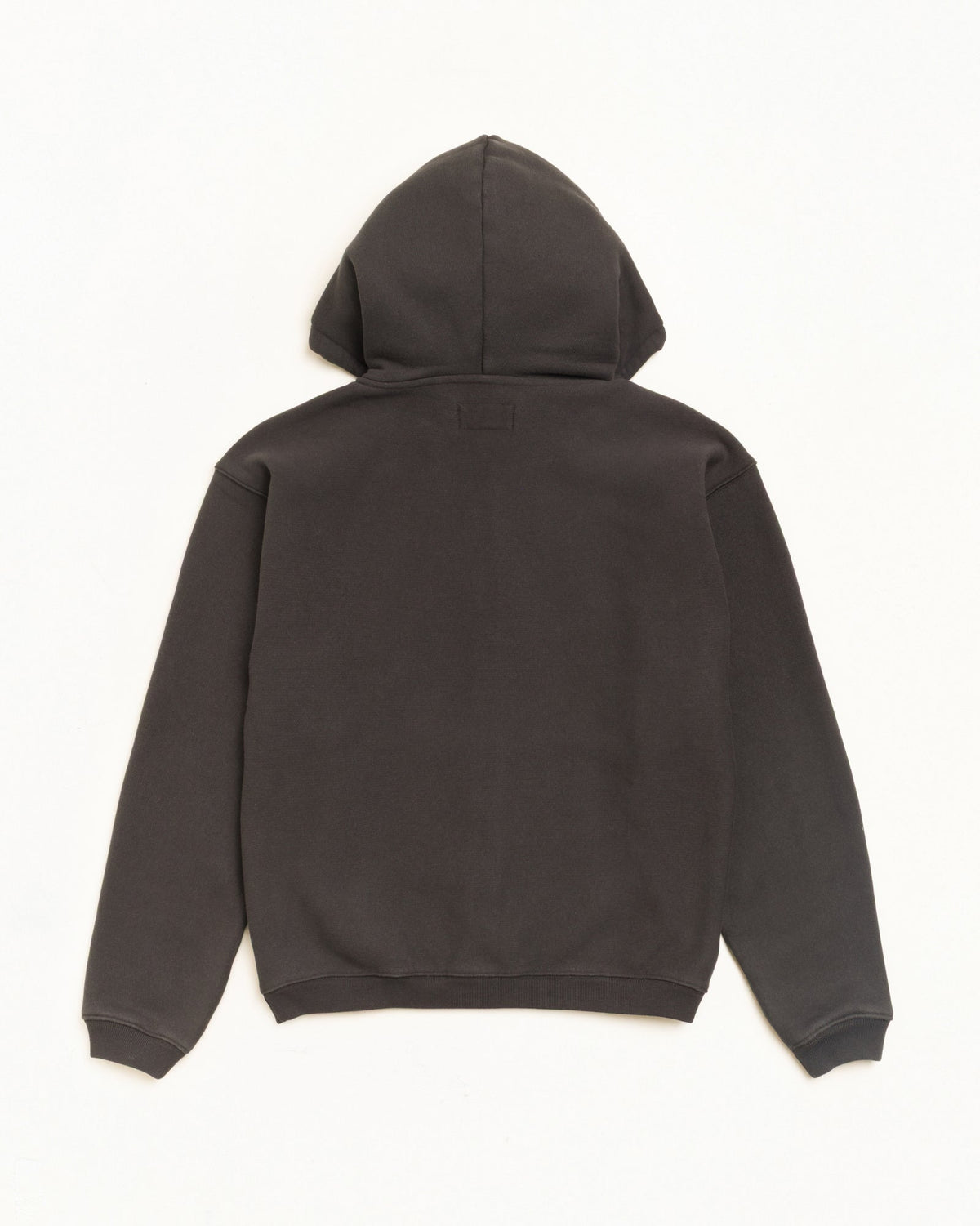 Varsity Zip Hood Unisex Long Sleeve In Washed Black