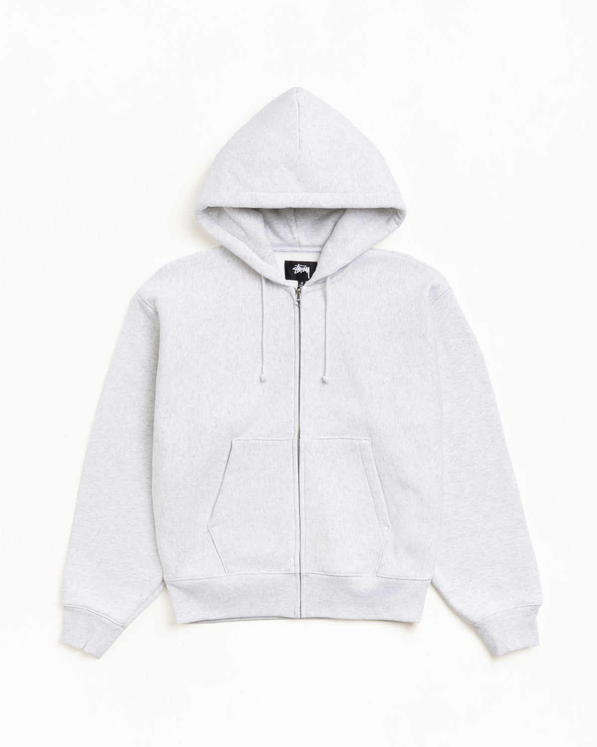 Basic Diamond Zip Hood Mens Long Sleeve In Ash Heather