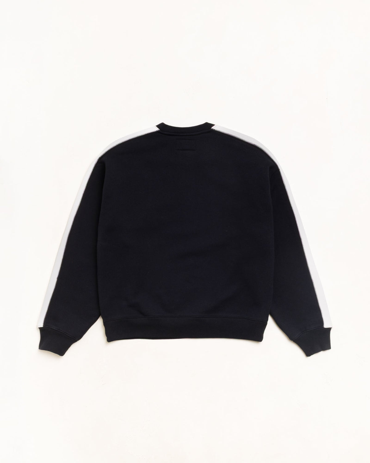 Paneled Stripe Crew Unisex Long Sleeve In Black