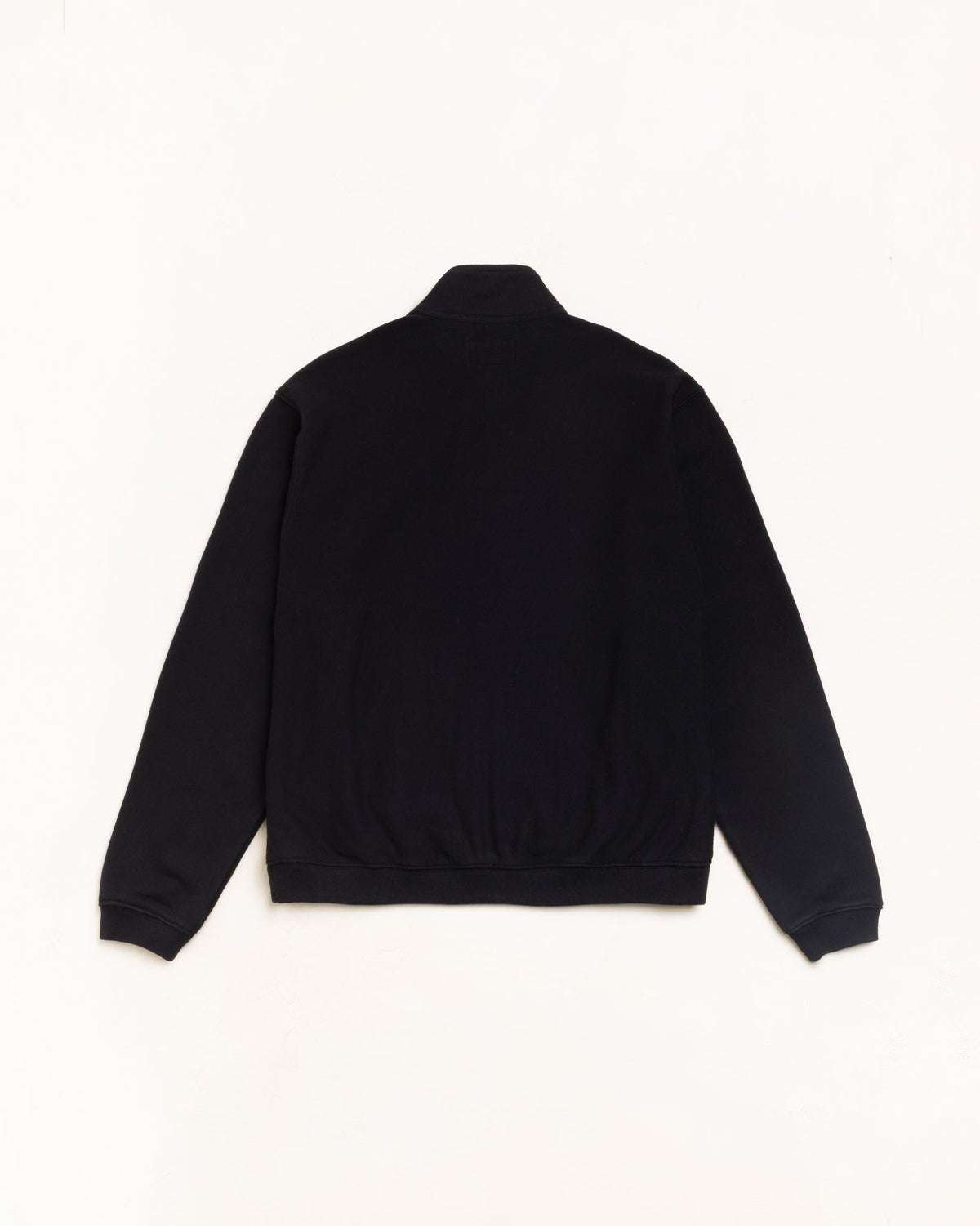 Zip Fleece Mock Neck Unisex Long Sleeve In Black