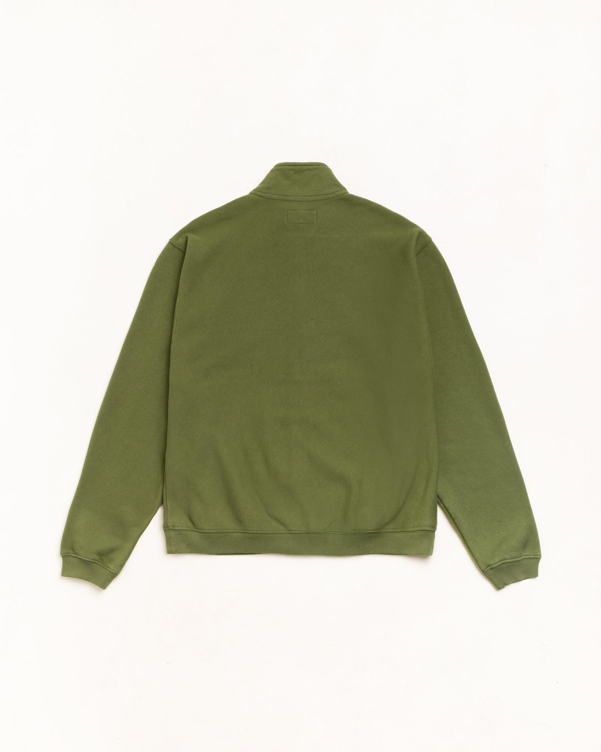 Zip Fleece Mock Neck Unisex Long Sleeve In Green