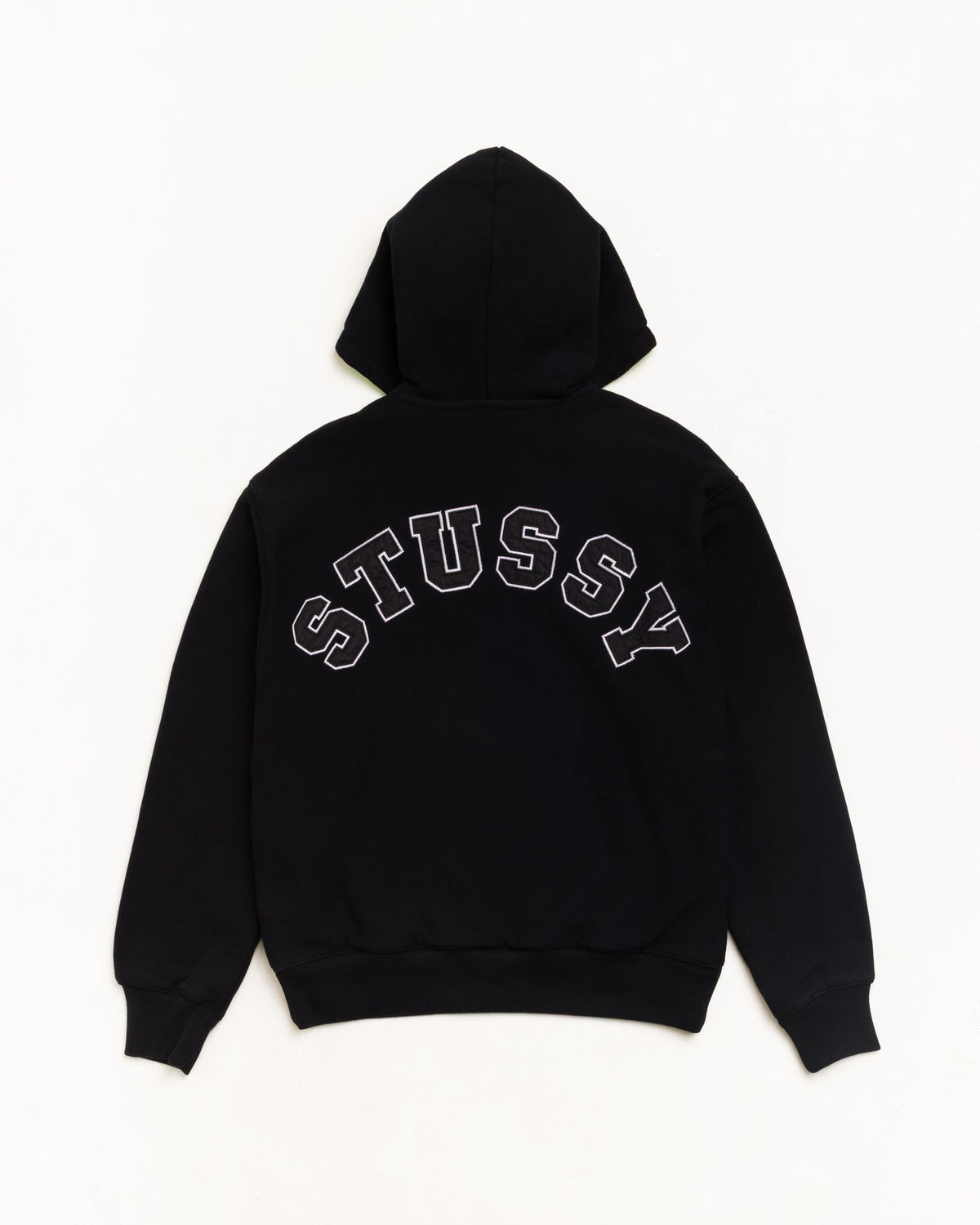 Double Faced Zip Hood Unisex Long Sleeve In Black
