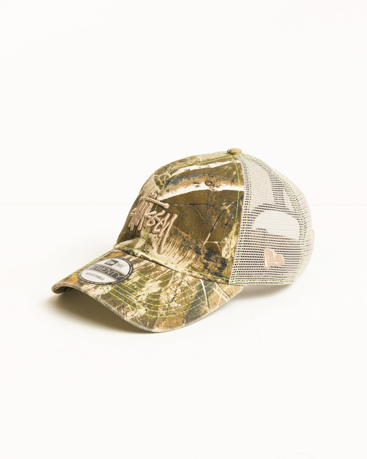 9TWENTY Washed Basic Trucker cap in Real Tree Edge camo with Stüssy logo