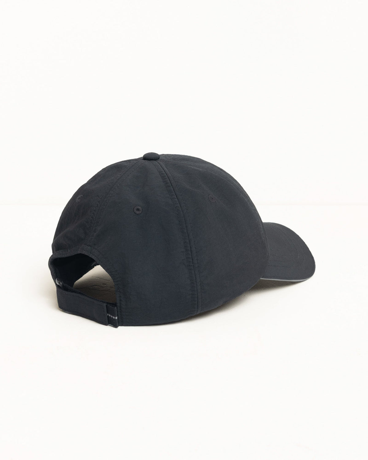 Stüssy Smooth Stock Nylon Sport Cap headwear in black with velcro strapback.