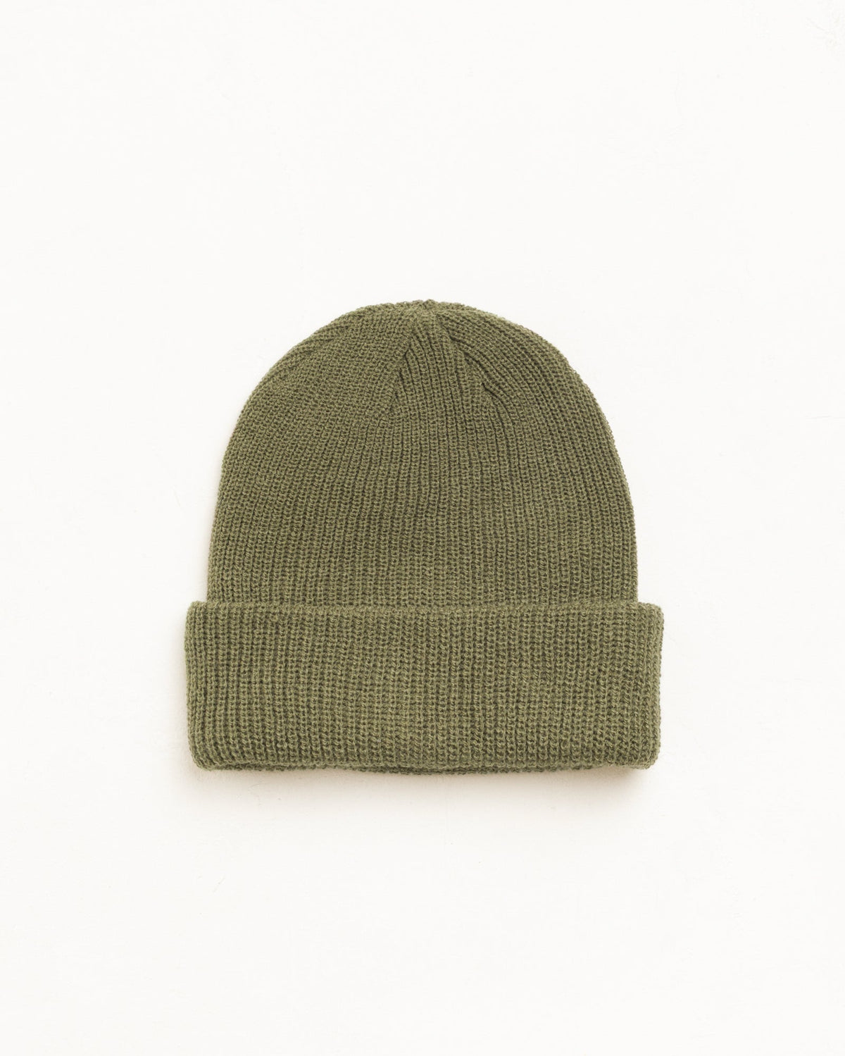 Basic Stüssy Cuff Beanie Unisex in Dark Olive color