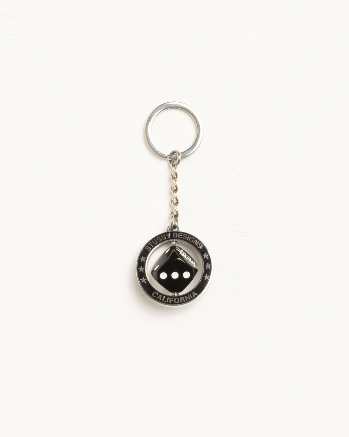 Spinning Dice Keychain Accessories In Silver