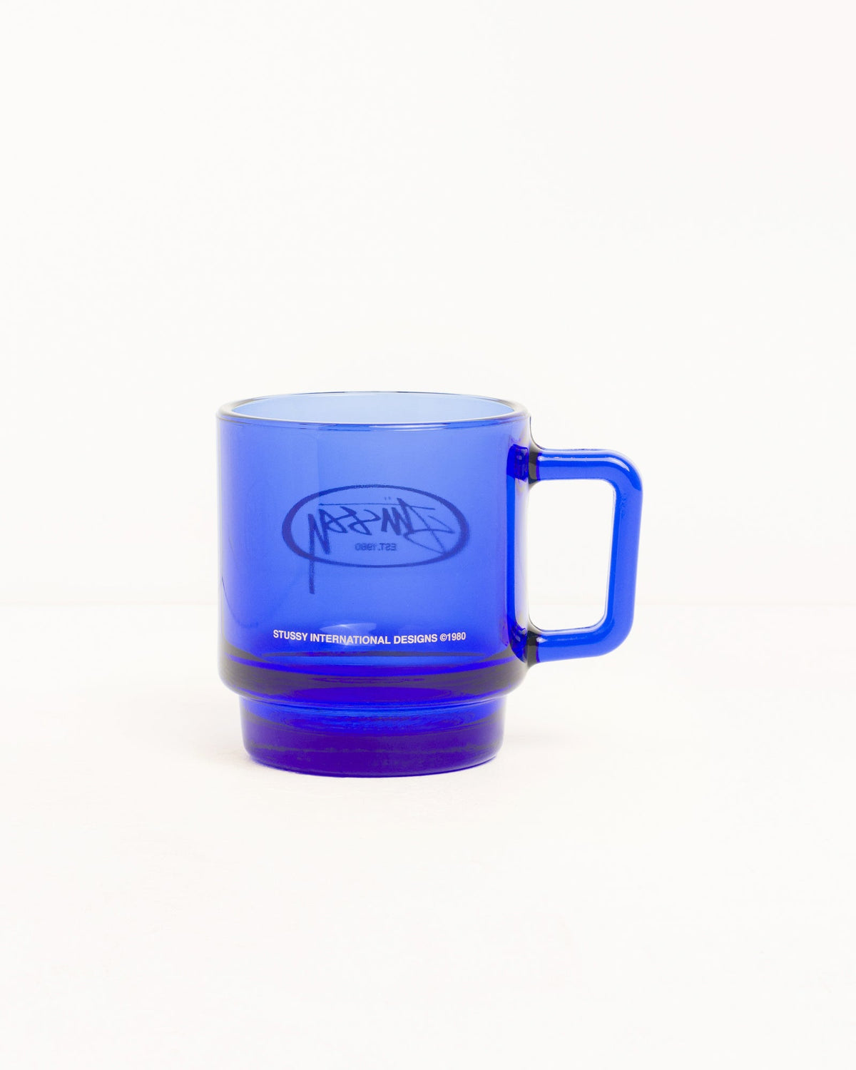 Oval Logo Glass Mug Unisex In Royal
