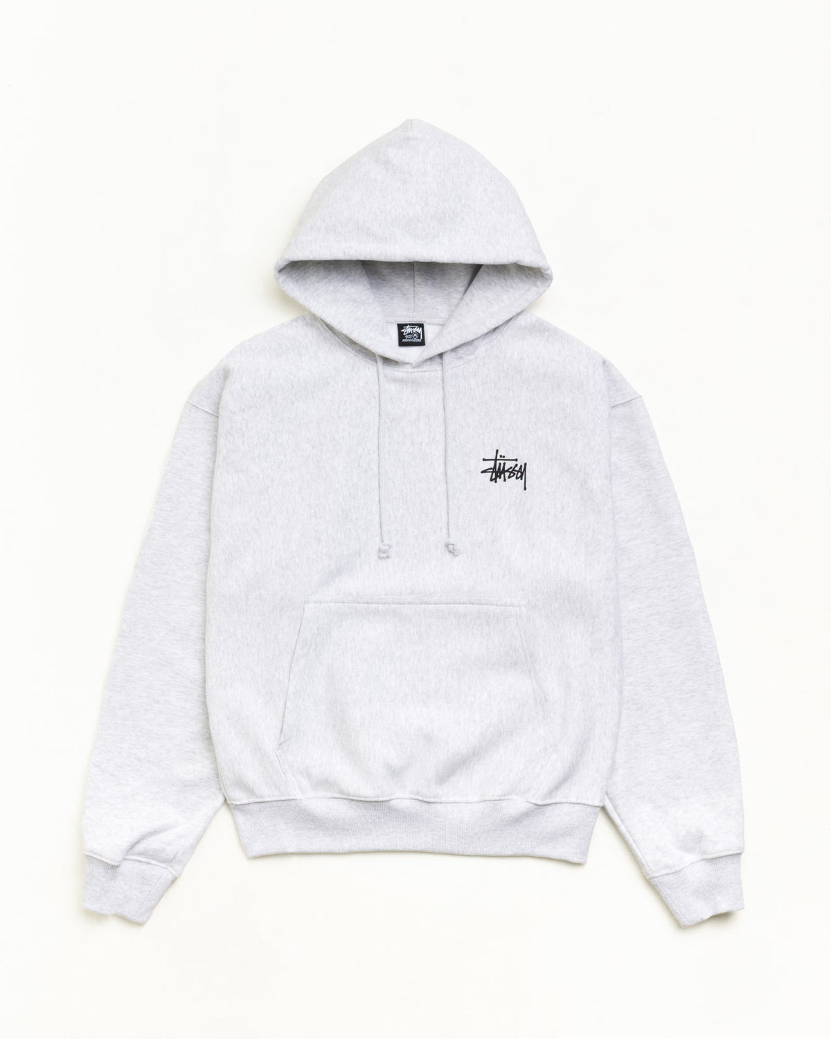 Basic Stüssy Hoodie Unisex Long Sleeve in Ash Heather
