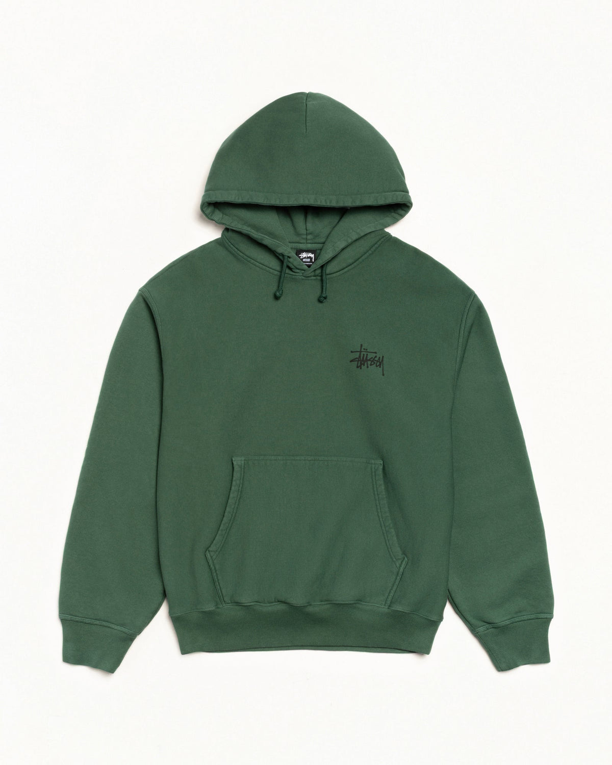 Basic Stussy Pig. Dyed Hood Mens Long Sleeve In Pine