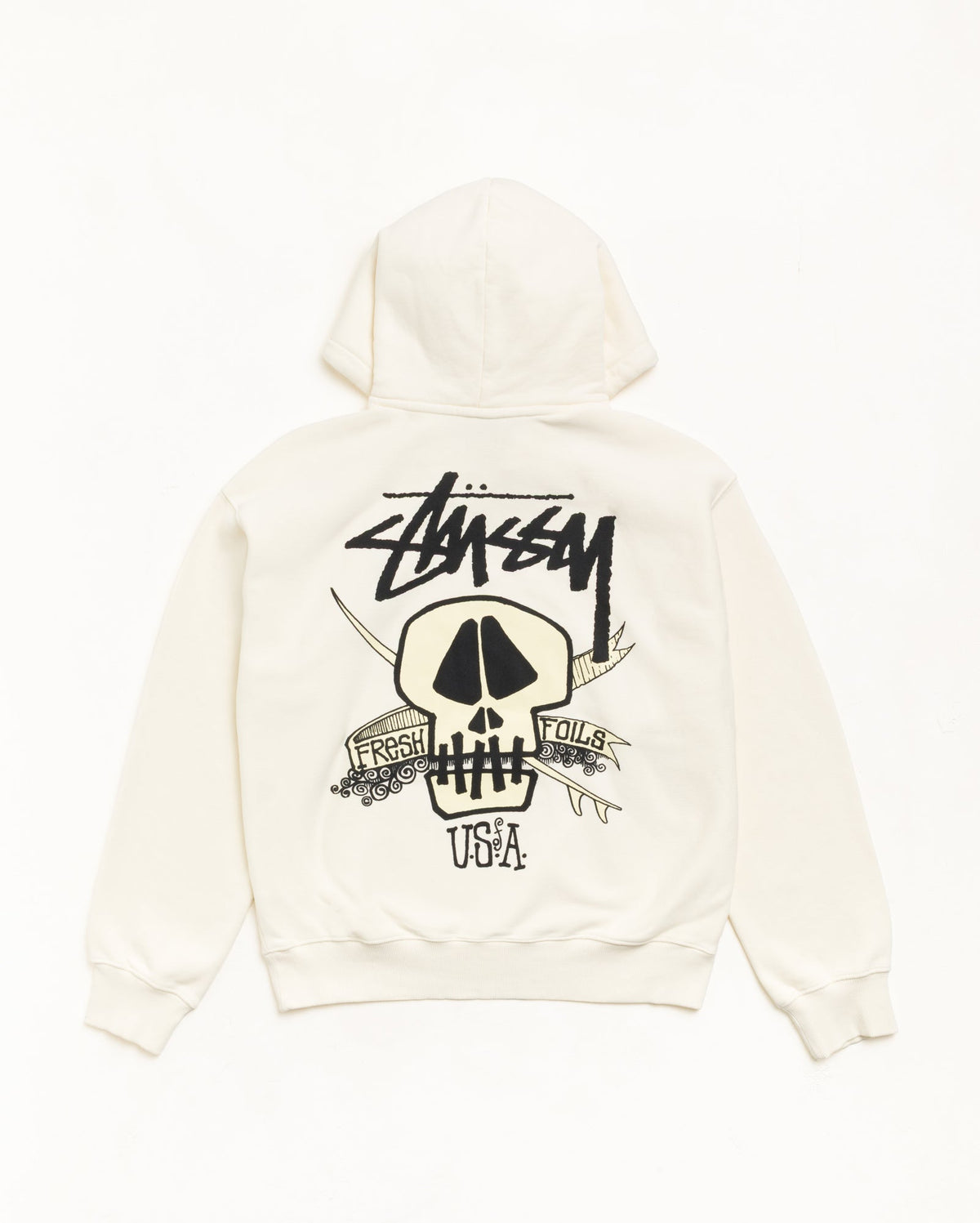 Fresh Foils Gar. Dyed Hood Unisex Long Sleeve In Bone