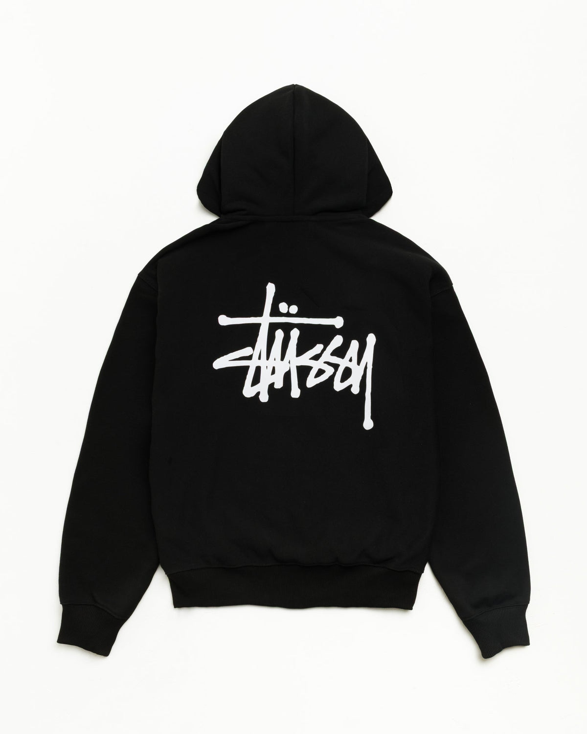 Basic Stüssy Zip Hoodie in Black
