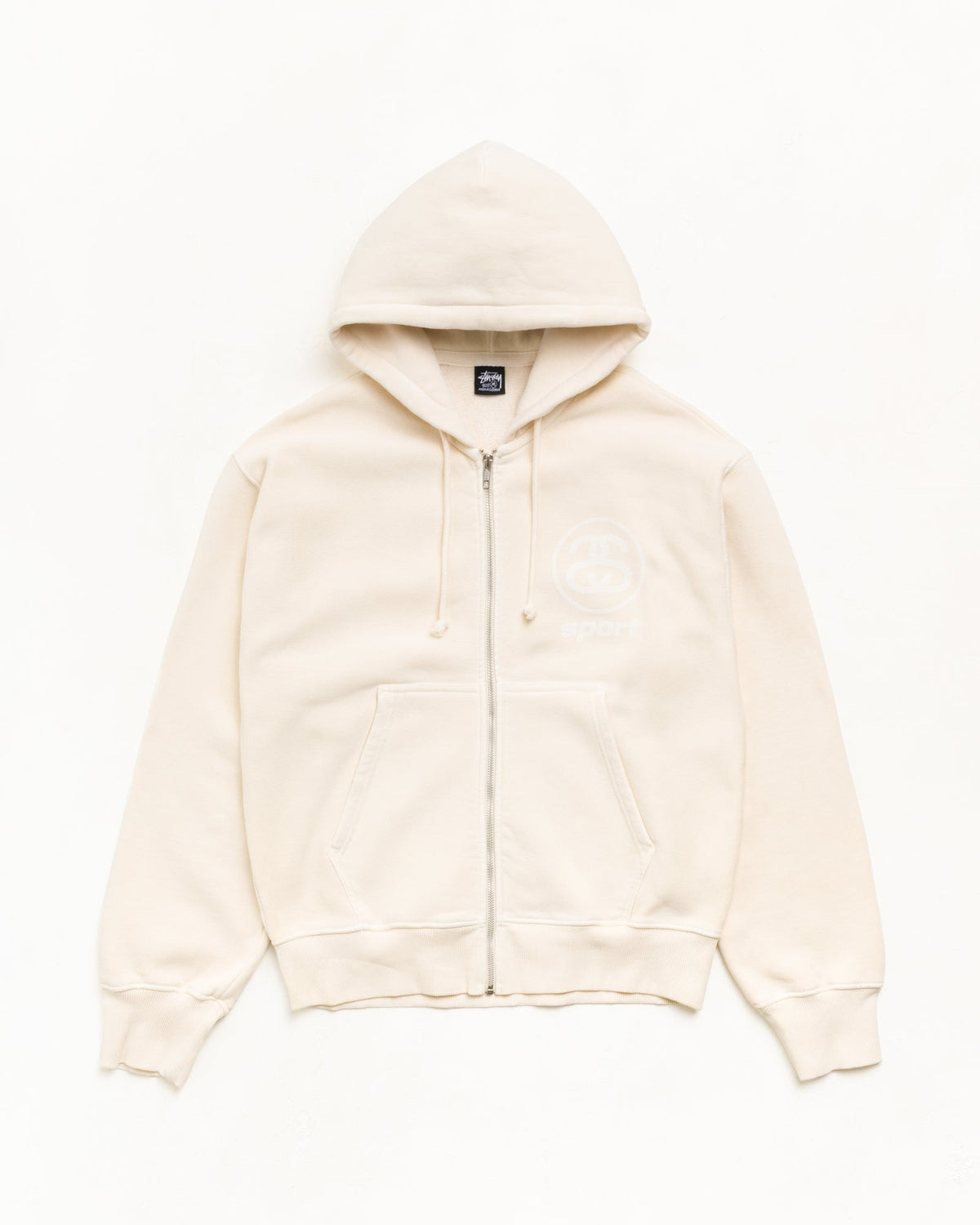 Link Sport Gar. Dyed Zip Hood Unisex Long Sleeve In Bone