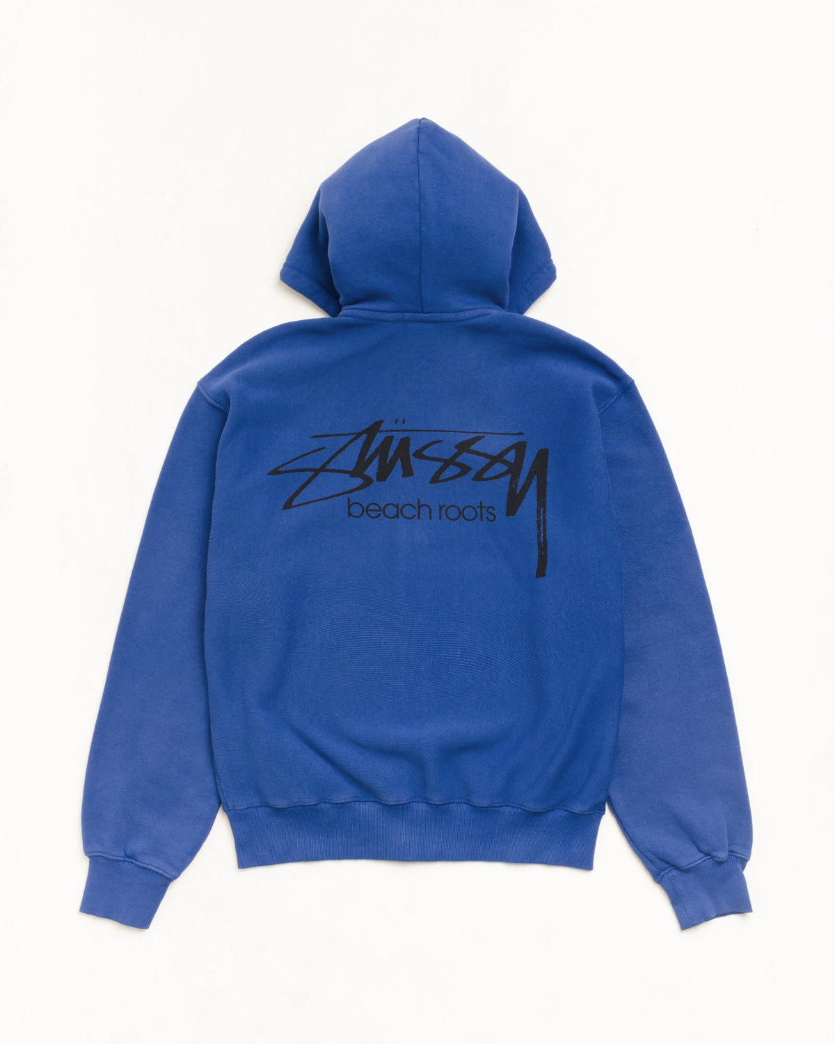 Beach Roots Gar. Dyed Zip Hood Unisex Long Sleeve In Indigo
