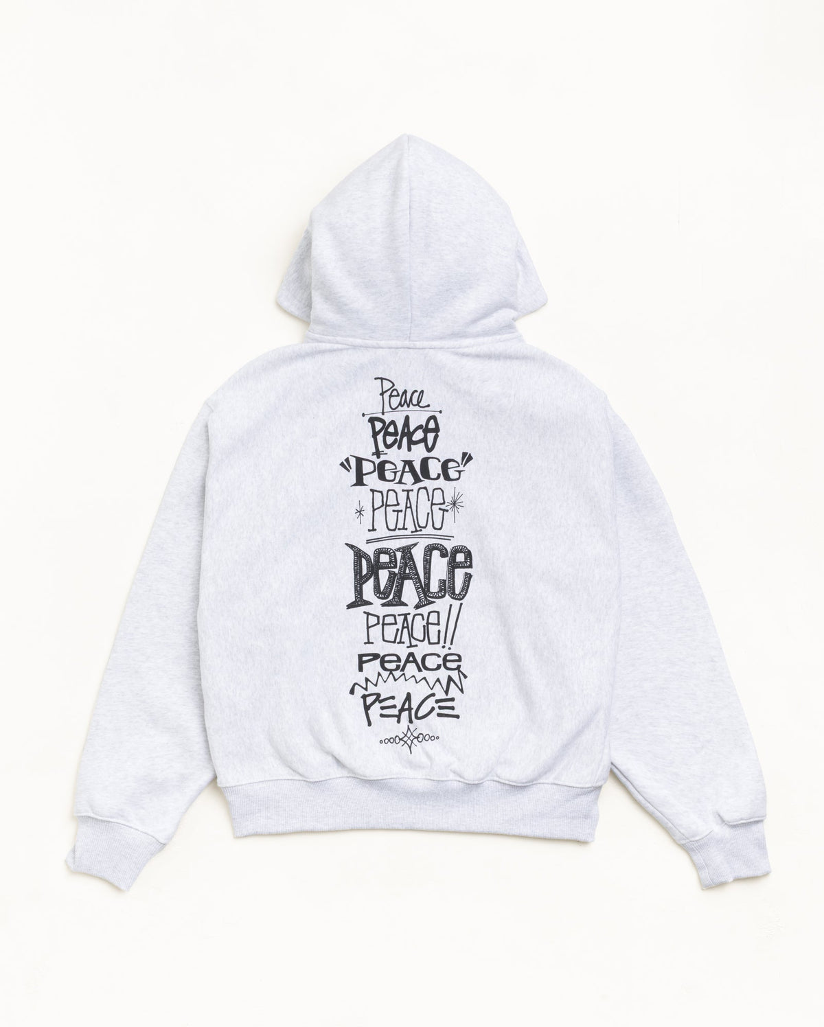 Peace Increased Zip Hood Unisex Long Sleeve In Ash Heather