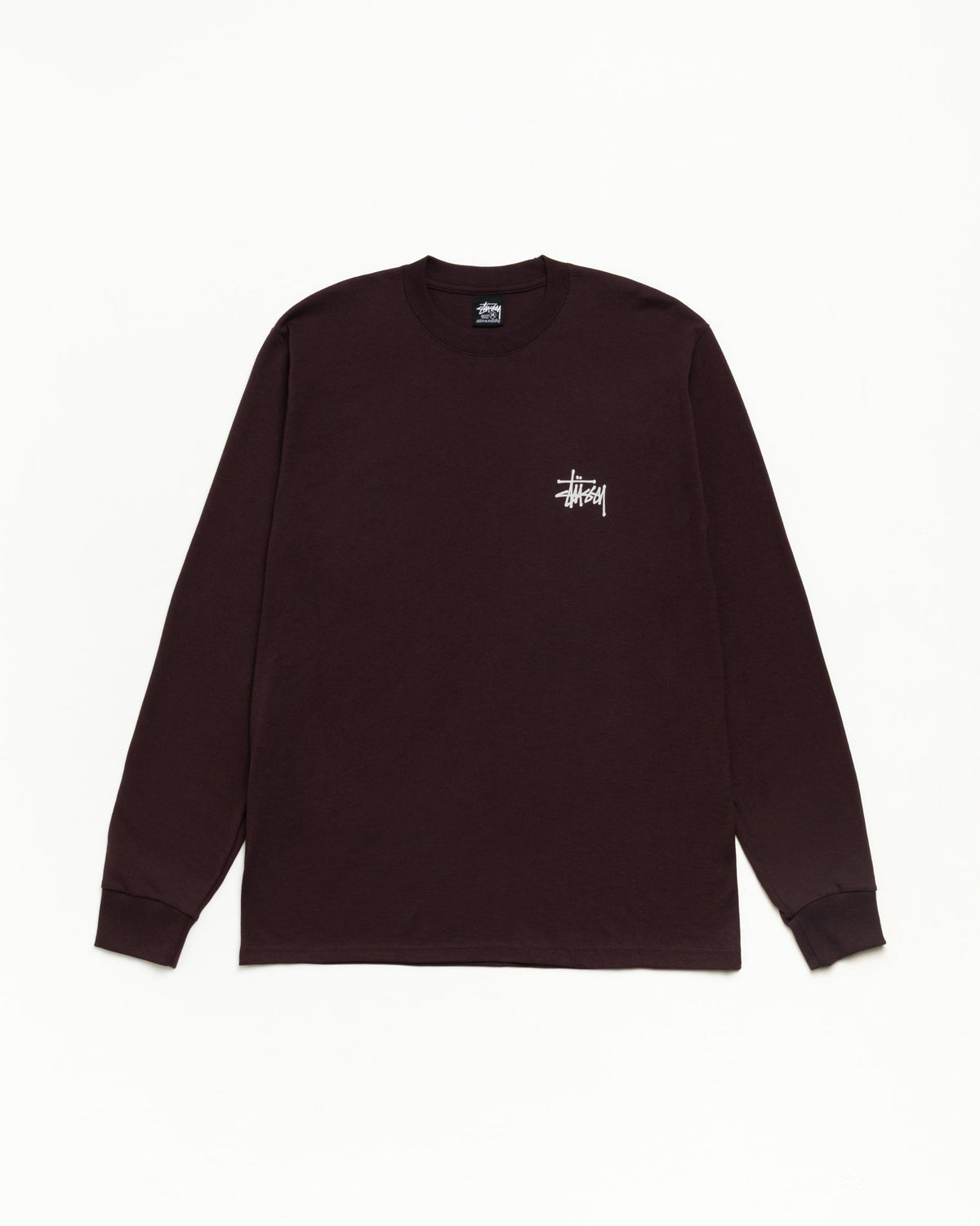 Basic Stüssy LS Tee Unisex Long Sleeve Tee in Chocolate