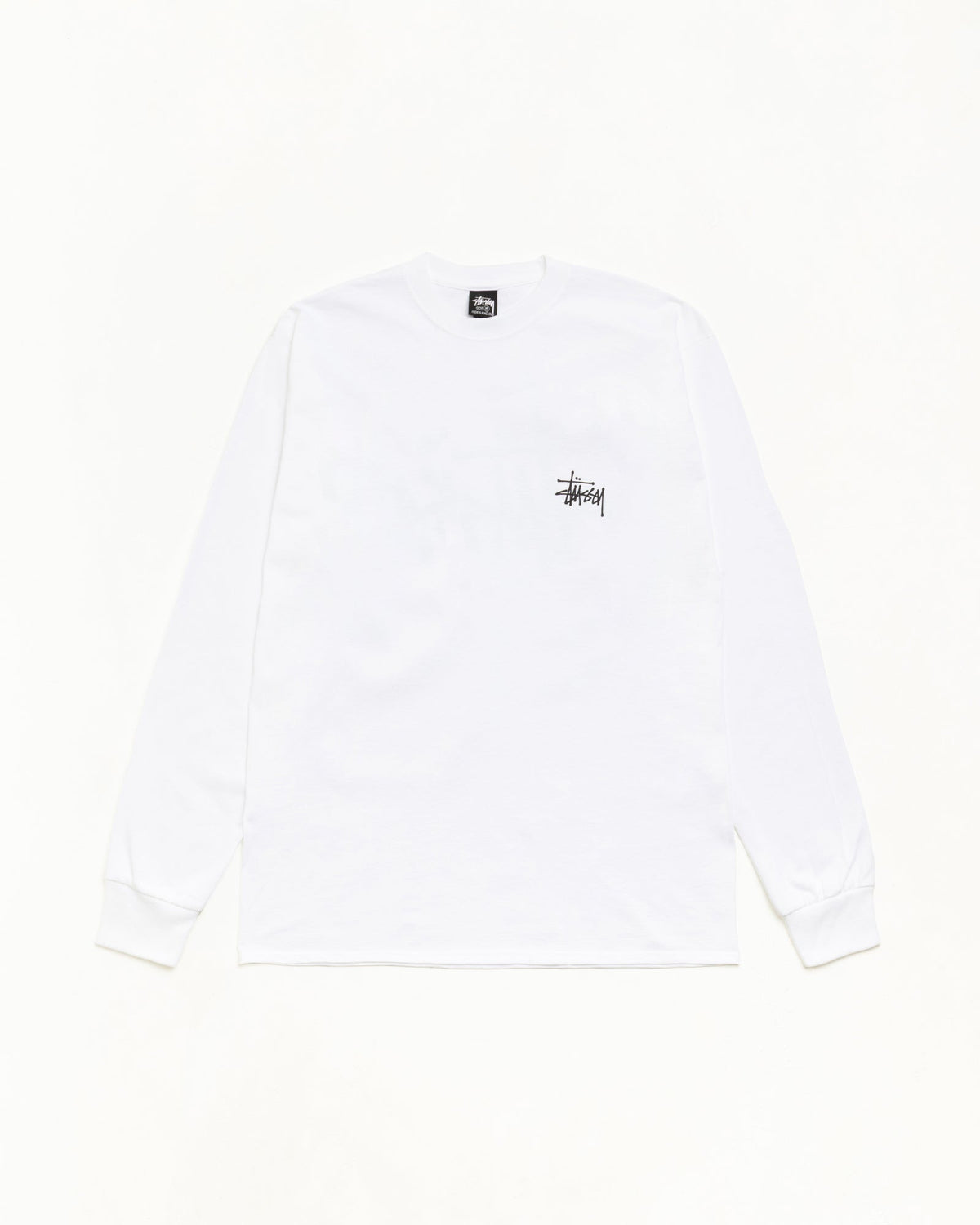 Basic Stüssy LS Tee unisex long sleeve in white cotton