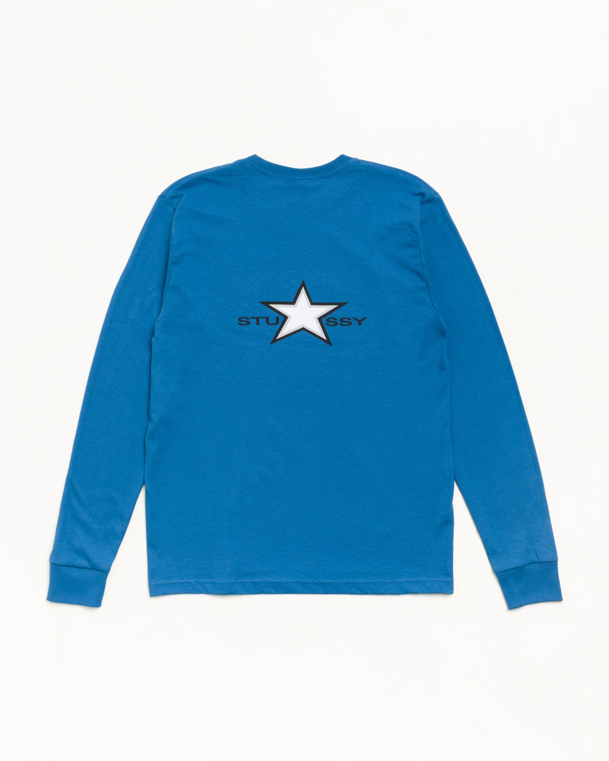 Stussy Star Ls Tee Unisex Long Sleeve In Blue