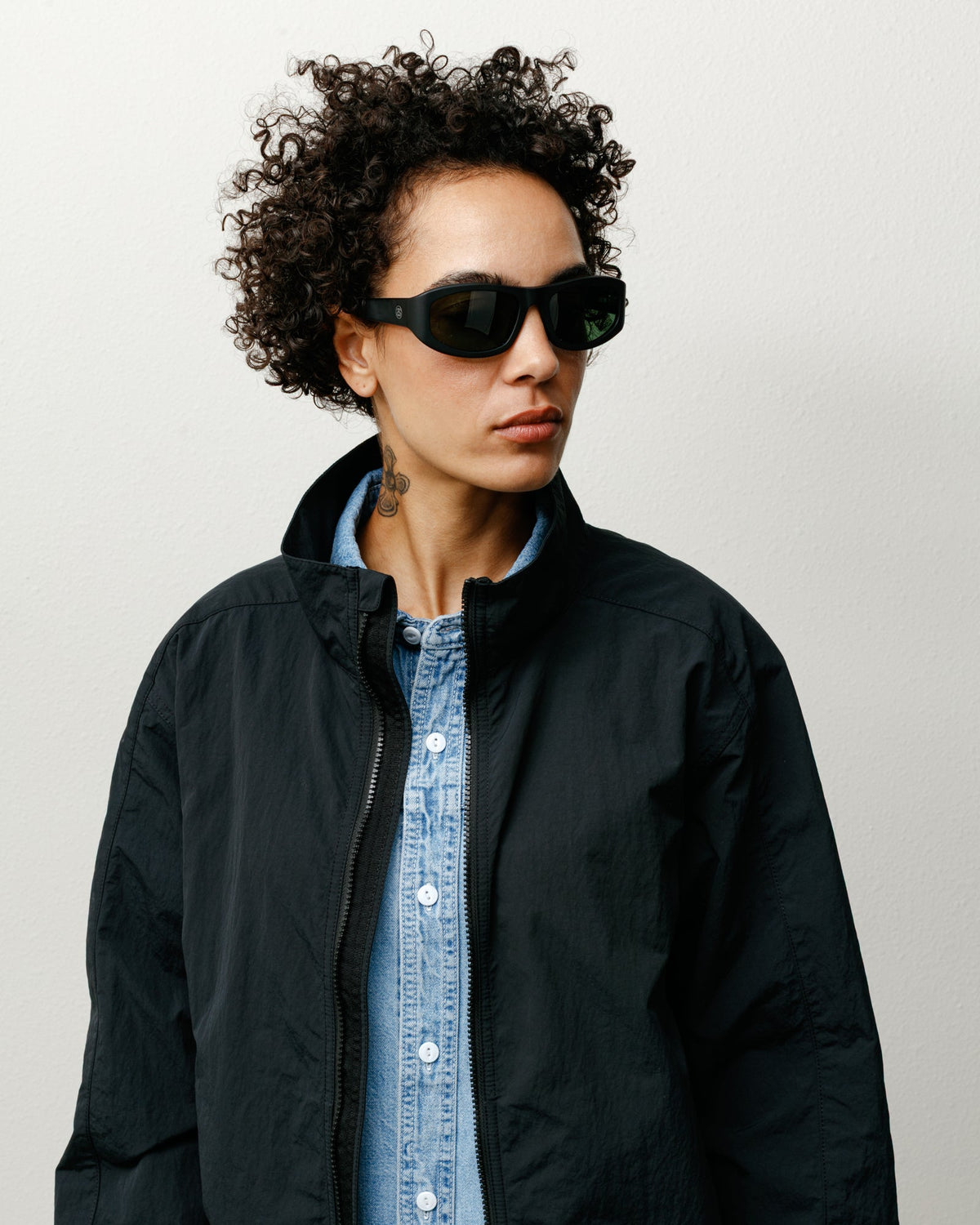 Landon Sunglasses Accessories In Matte Black/green Lens