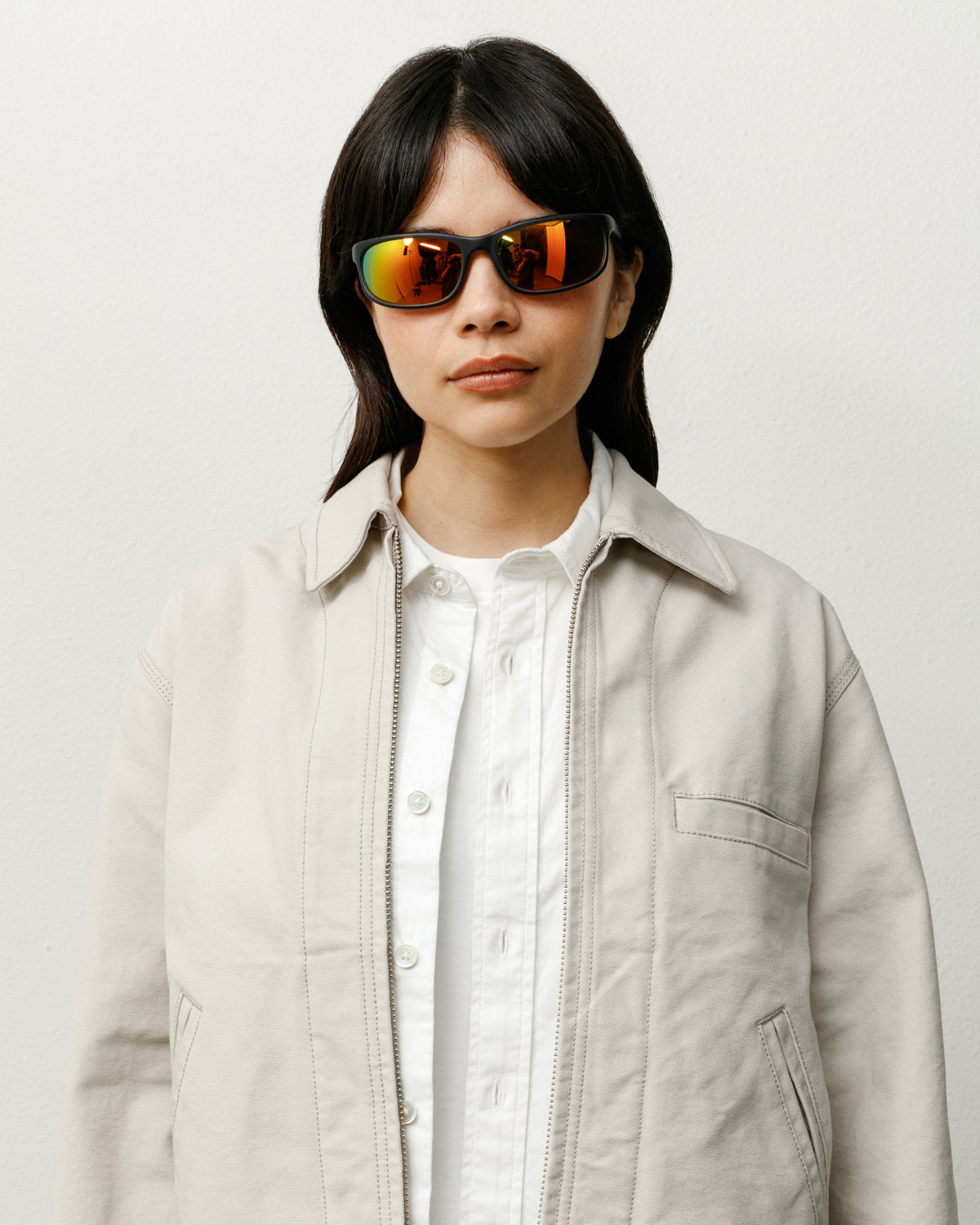Julian Sunglasses Accessories In Frost Black/orange Mirror Lens