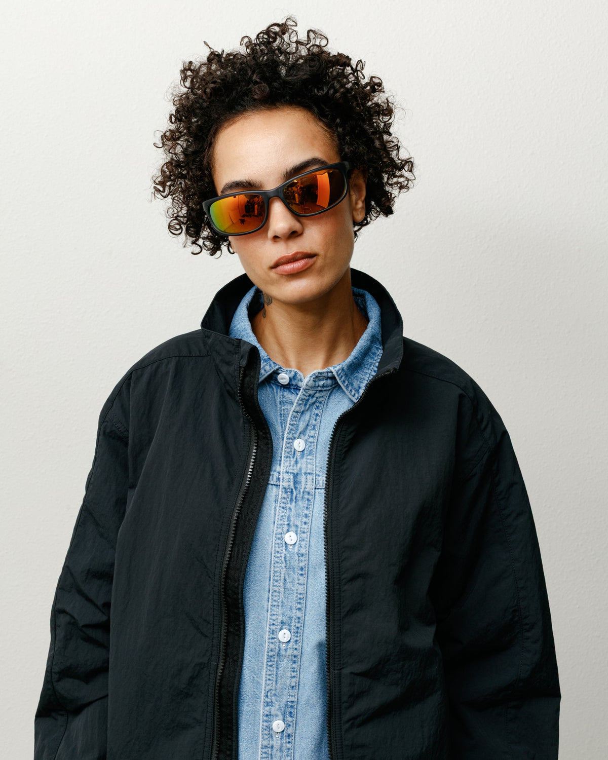 Julian Sunglasses Accessories In Frost Black/orange Mirror Lens