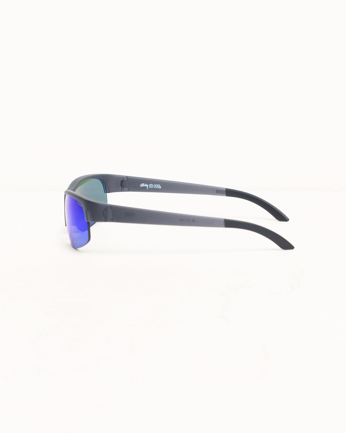 Hiro Sunglasses Unisex In Frost Black/blue Mirror Lens