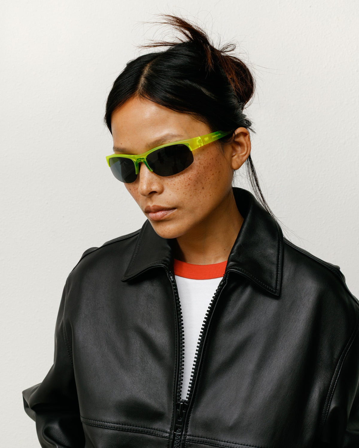 Hiro Sunglasses Unisex In Frost Yellow/black Lens
