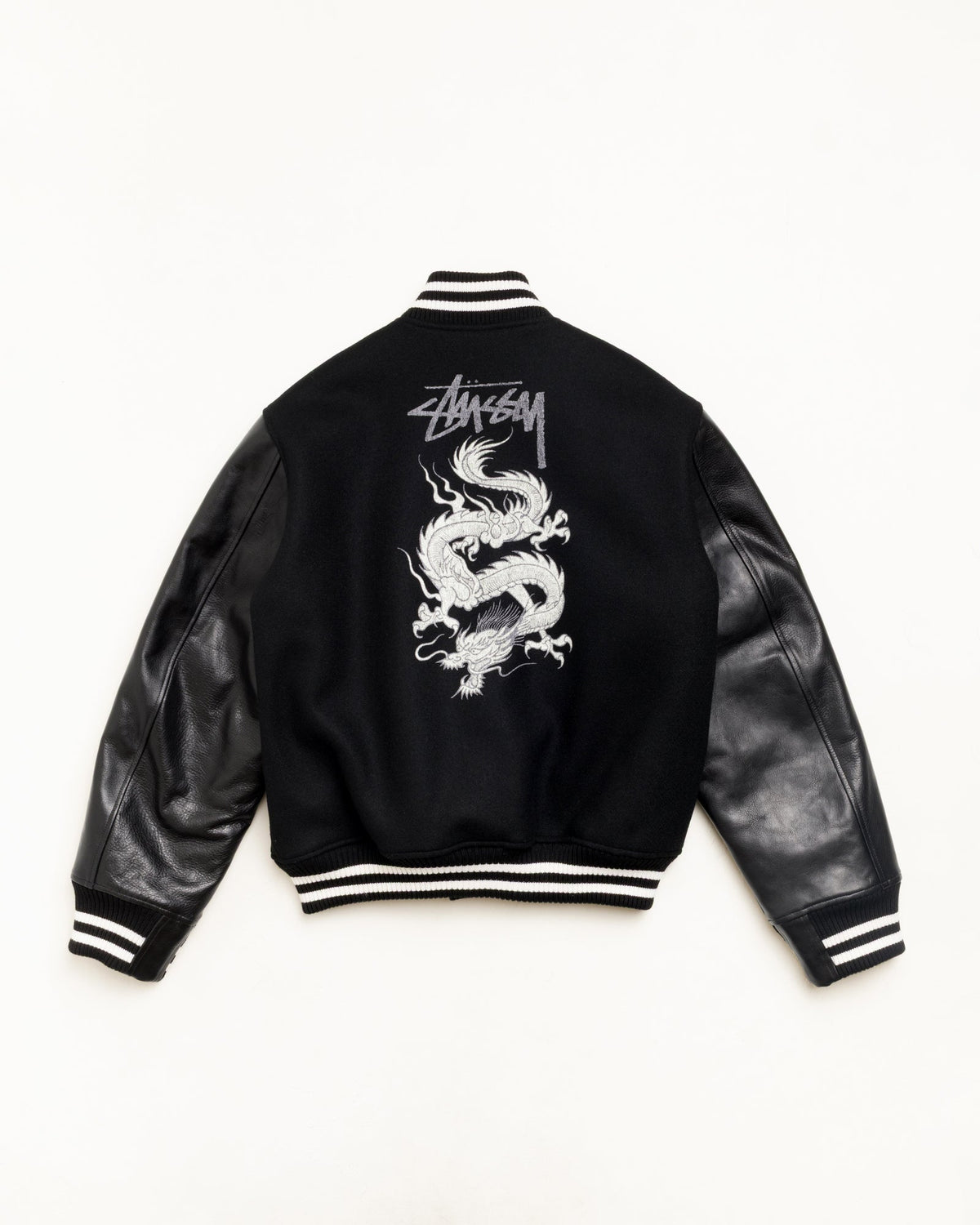 Varisty Jacket Unisex Long Sleeve In Black