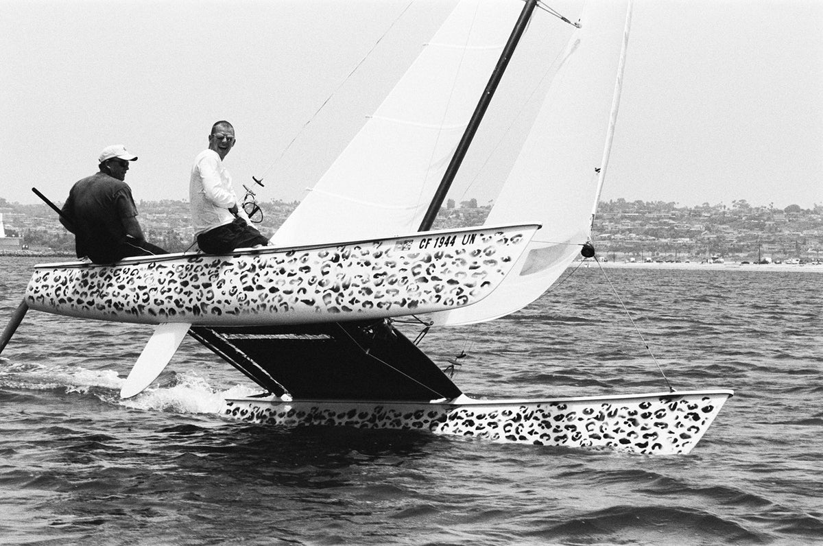 Hugo on the Hobie. Mission Bay, California.