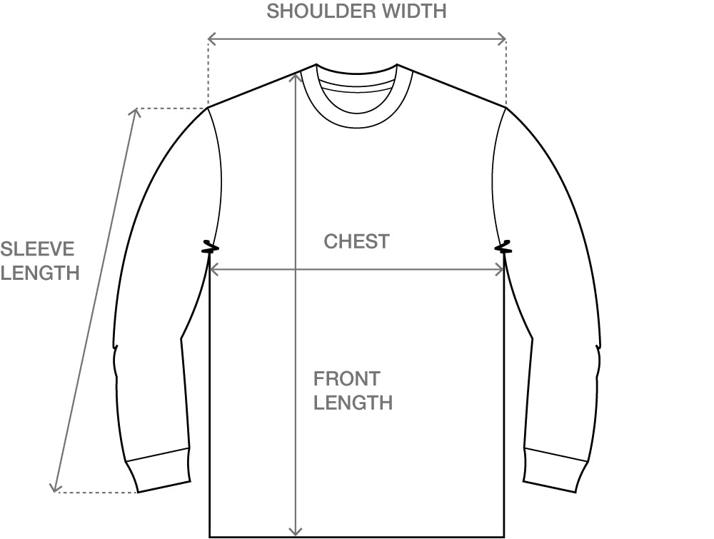 Size guide for BASIC STÜSSY LS TEE