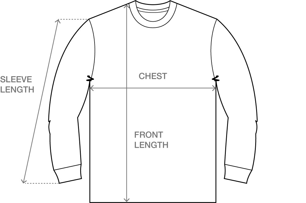 Size guide for BASIC STÜSSY THERMAL