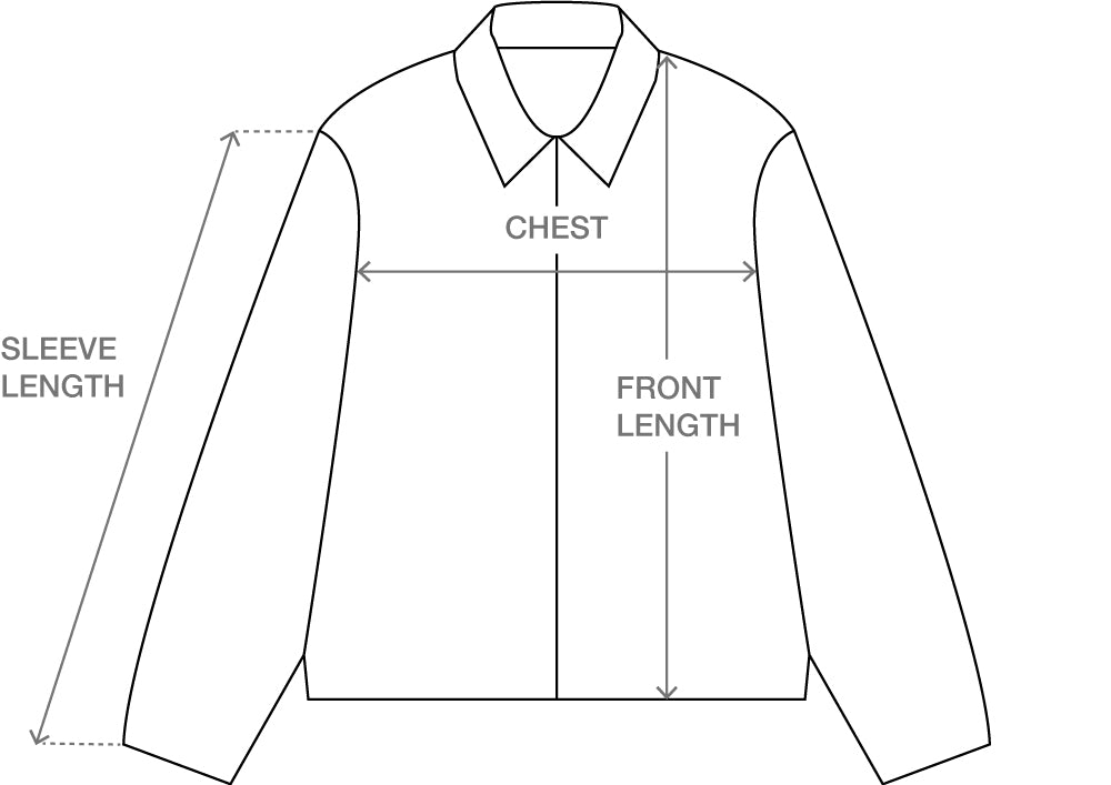 Size guide for LIGHTWEIGHT PULLOVER JACKET