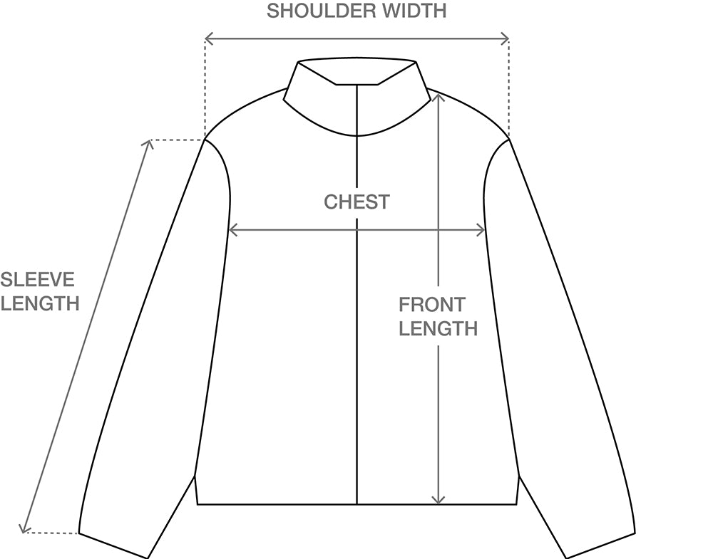 Size guide for MX JACKET