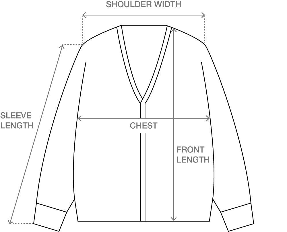 Size guide for TEXTURED CARDIGAN