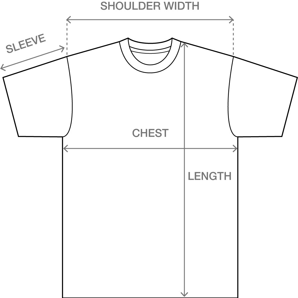 Size guide for BOX CROWN TEE